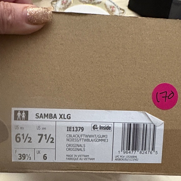 adidas Samba Black and White Athletic Shoes - Picture 5 of 6